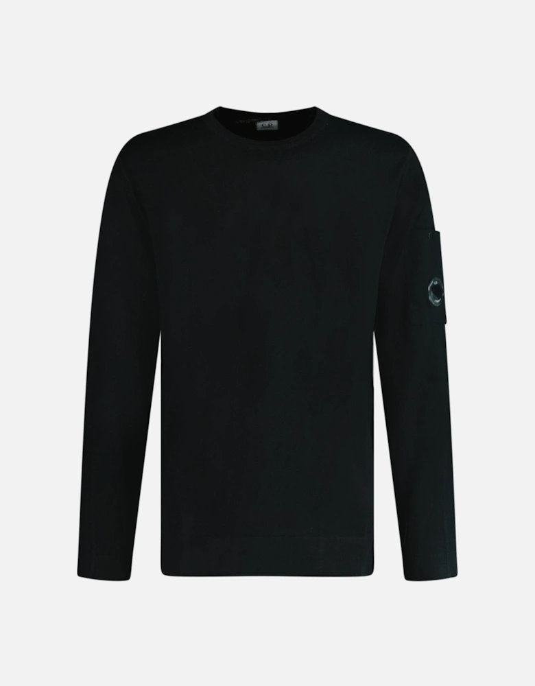 Sea Island Knitted Lens Sweatshirt Black