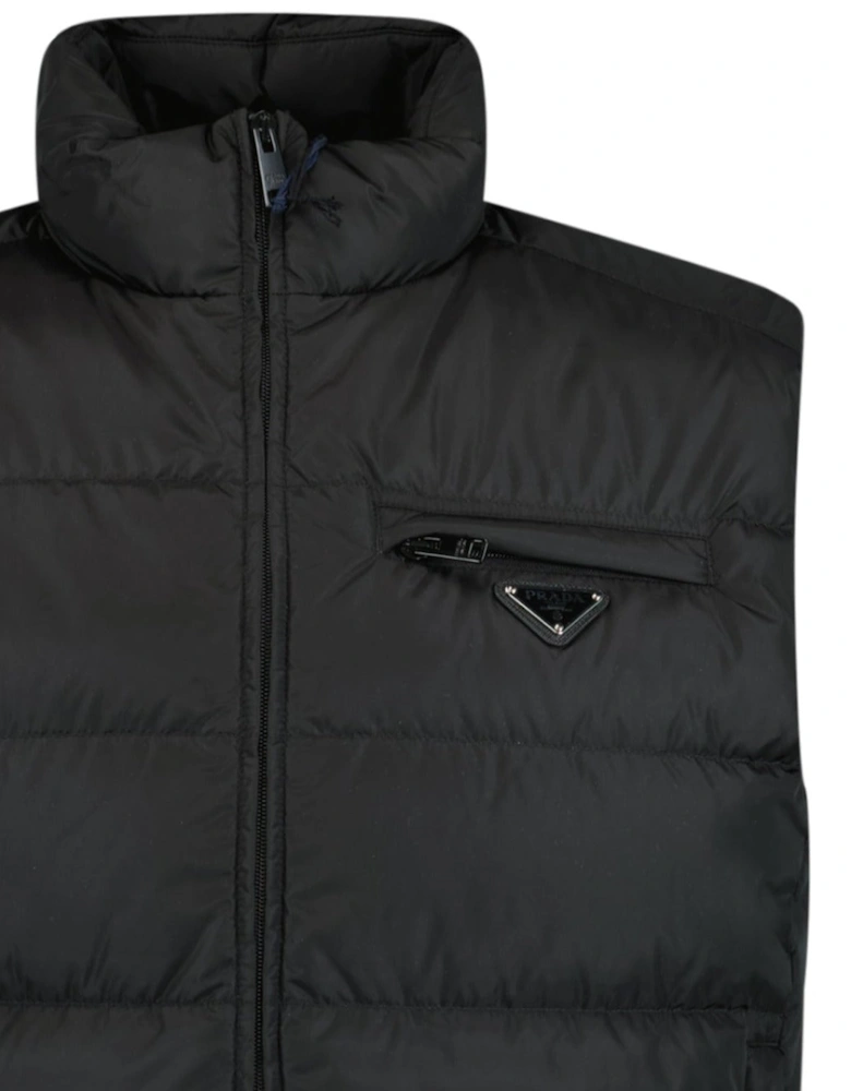 Prada Triangle Logo Gilet Black