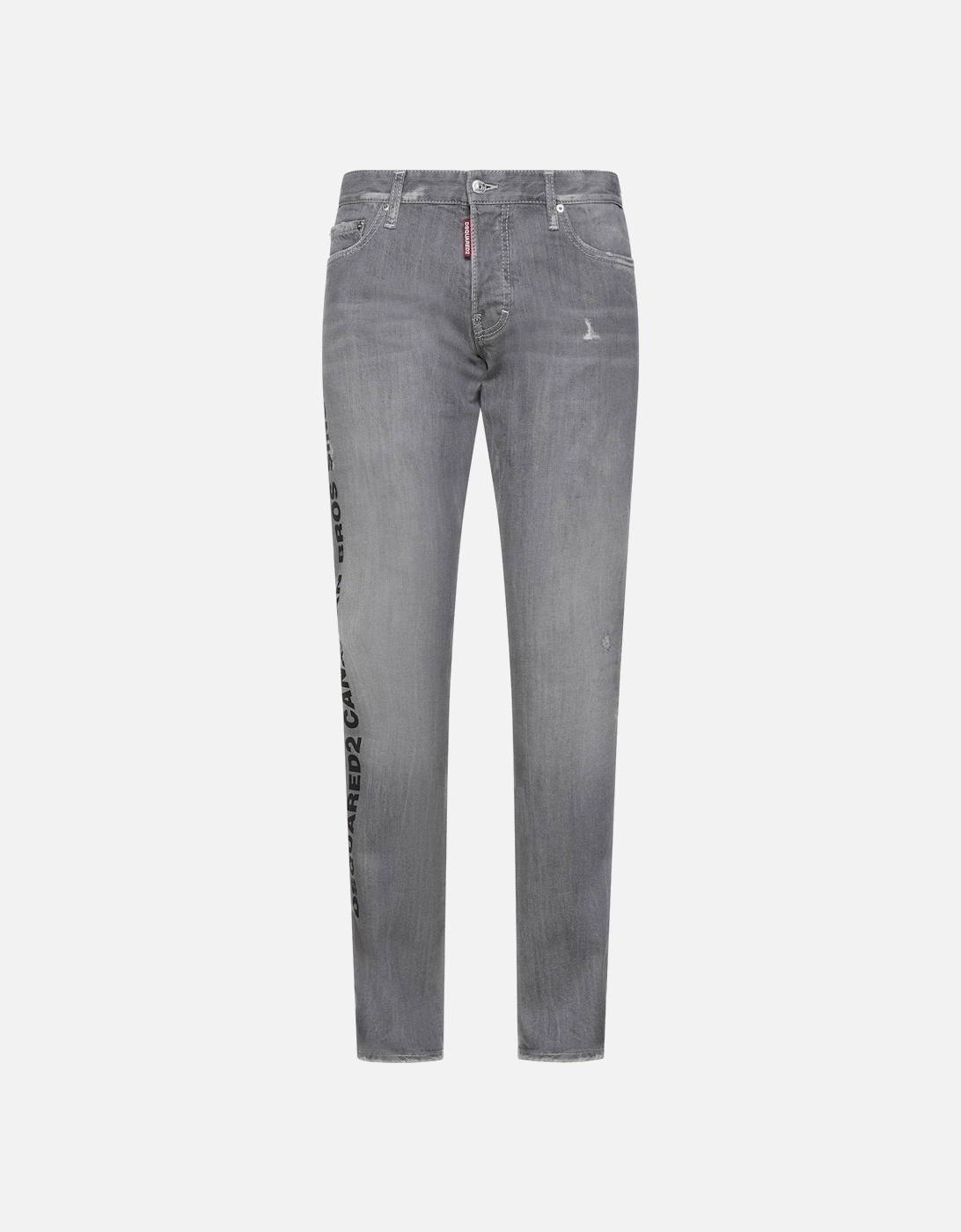 'Slim' Typo Distressed Stitch Grey Jeans, 3 of 2