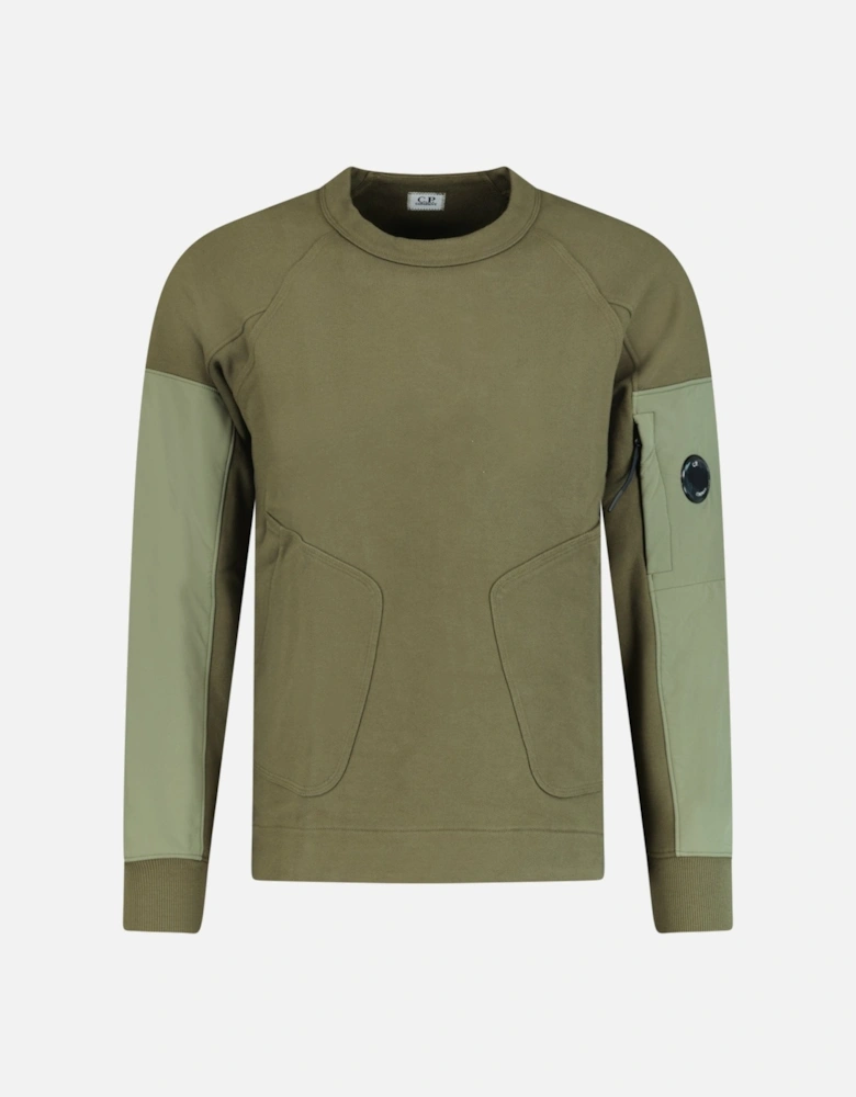 Zip Pocket Arm Lens Sweatshirt Khaki