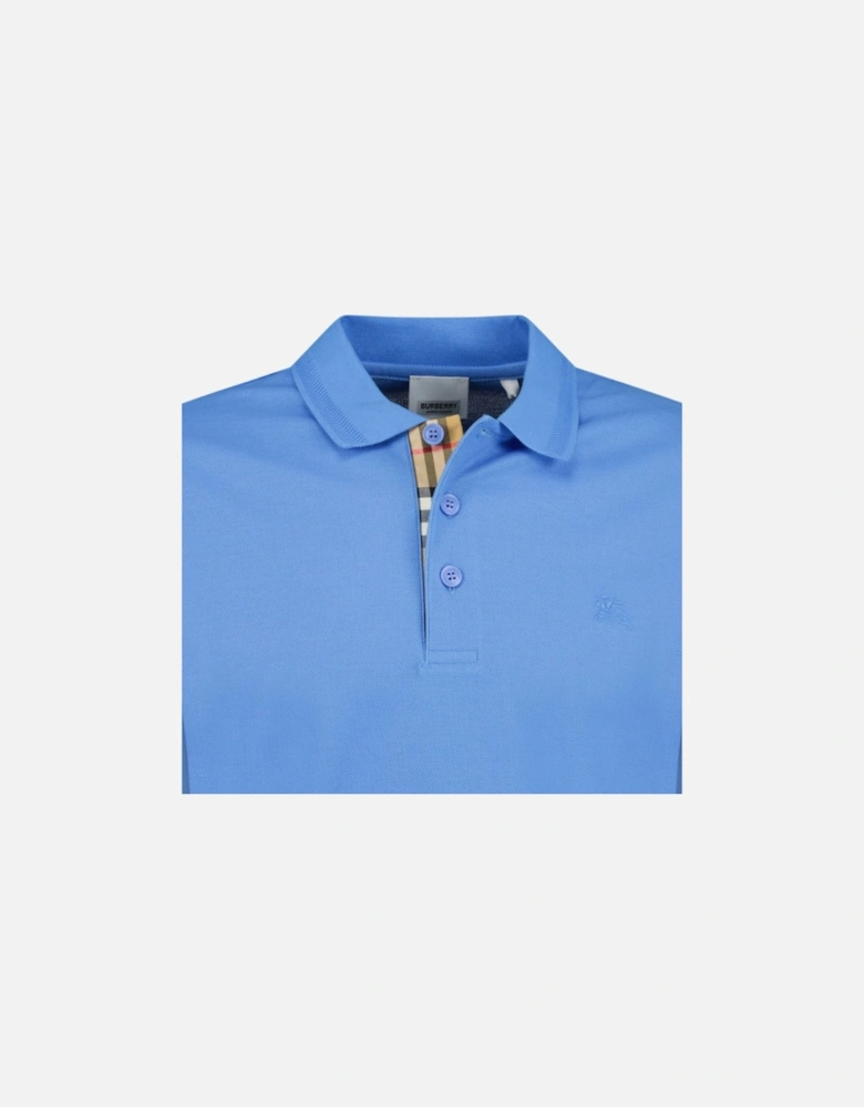 'Eddie' Long Sleeved Polo-Shirt Blue