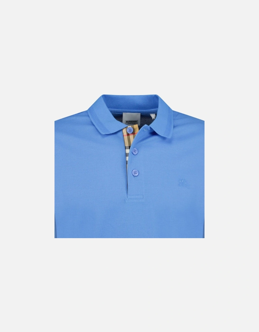 'Eddie' Long Sleeved Polo-Shirt Blue