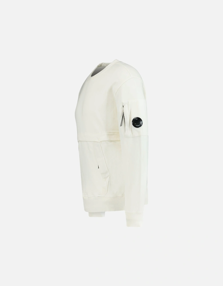 Zip-Pocket Lens Sweatshirt White