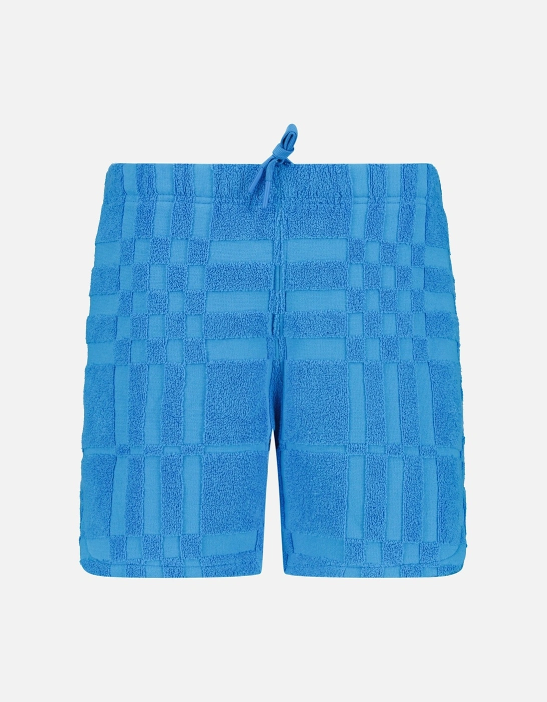 'Morden' Check Knit Cotton Terry Shorts Blue, 4 of 3