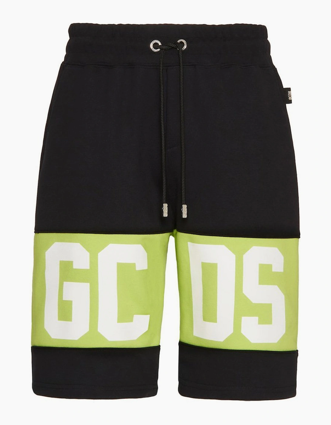 Men's GCDS Logo Cotton Shorts Black & Lime Green - Size: 32/32