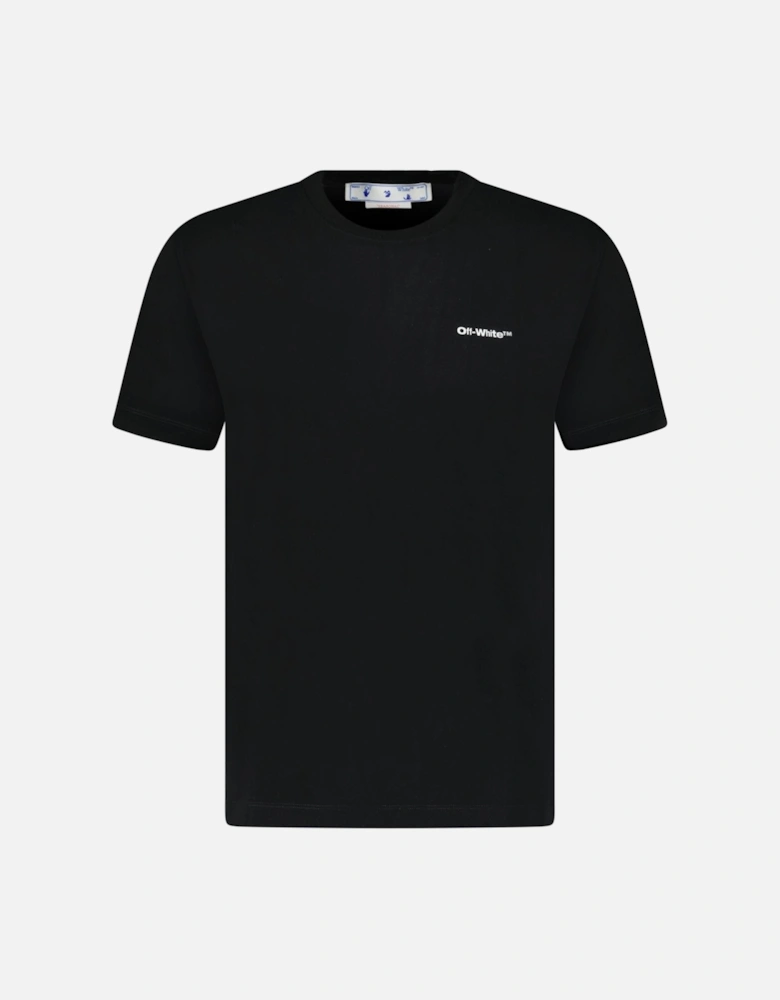 Wave Outline Diagonal Logo T-Shirt Black