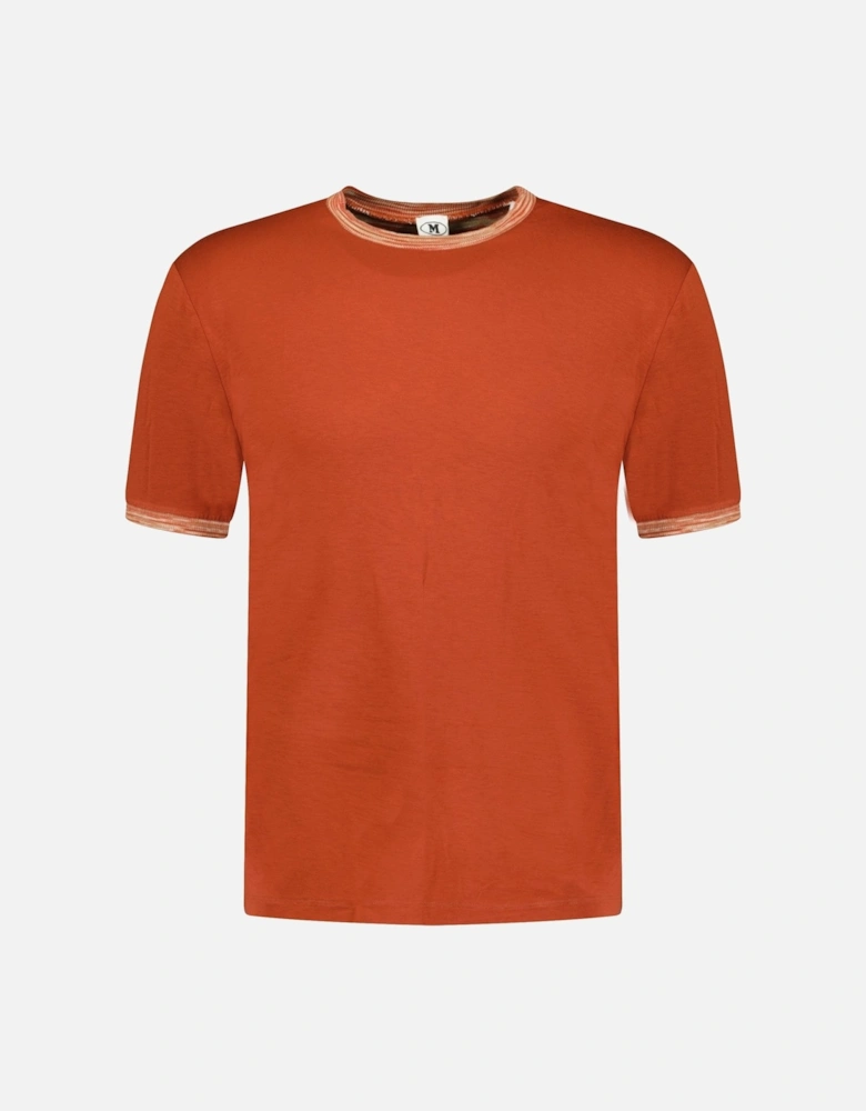 Contrast Collar T-Shirt Burnt Orange