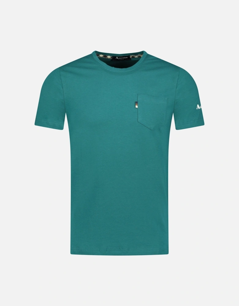 Check Logo Pocket T-Shirt Teal