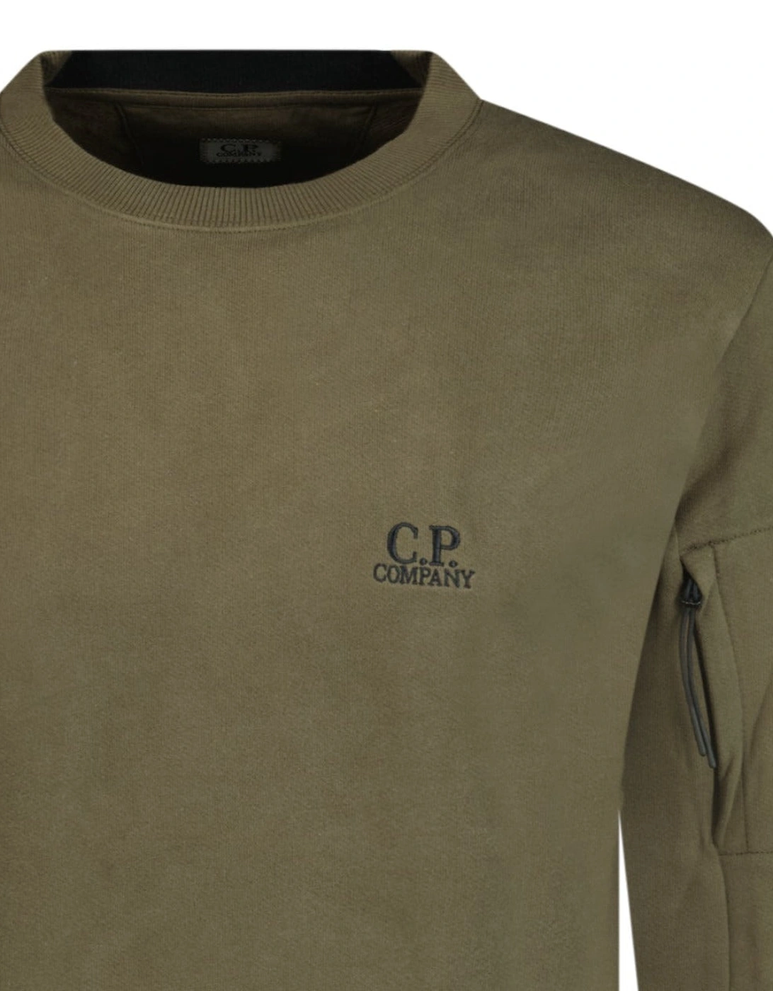 Stitched Logo Crewneck Sweatshirt Khaki