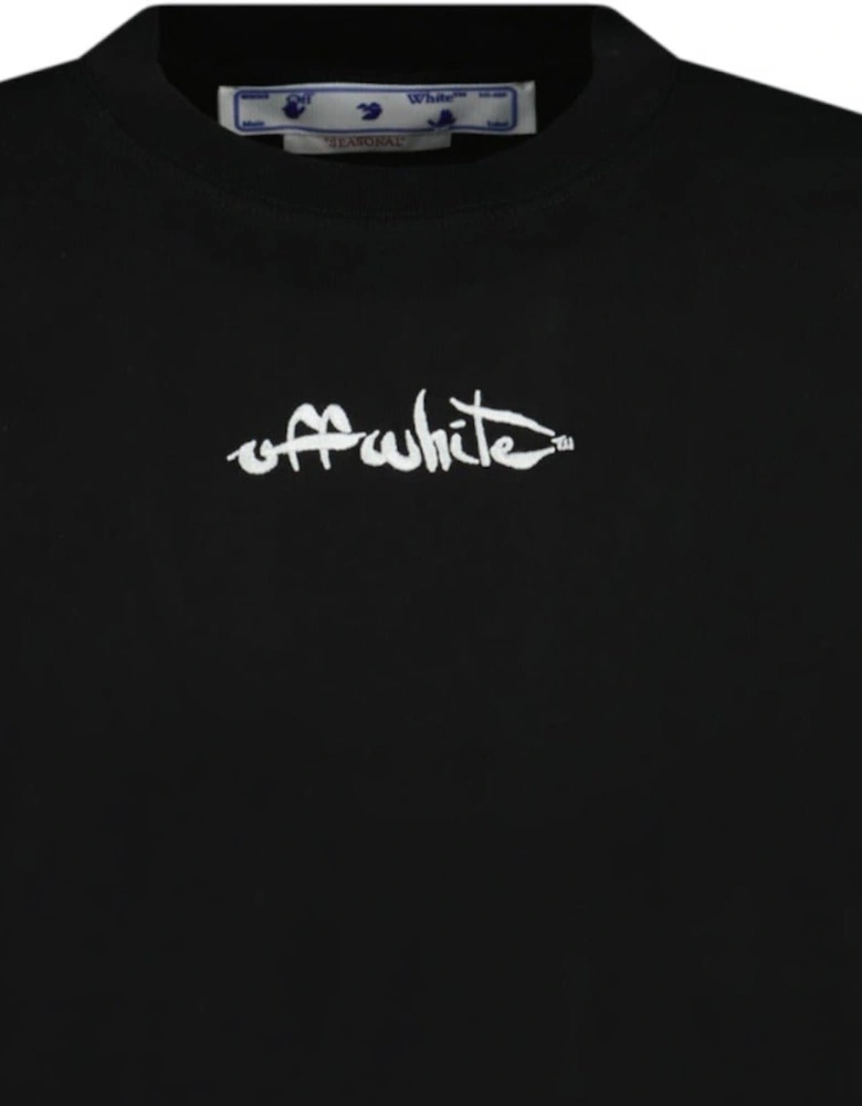 Script Logo Slim Fit Black T-Shirt