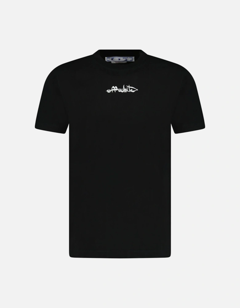 Script Logo Slim Fit Black T-Shirt