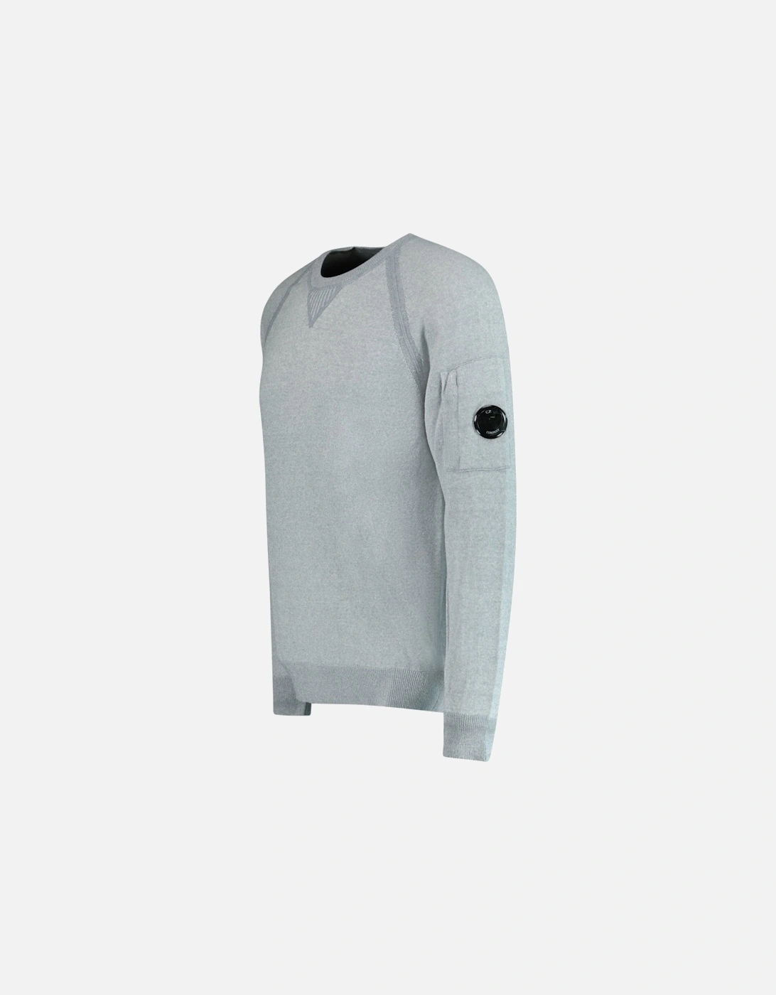 Knit Arm Lens Sweatshirt Grey