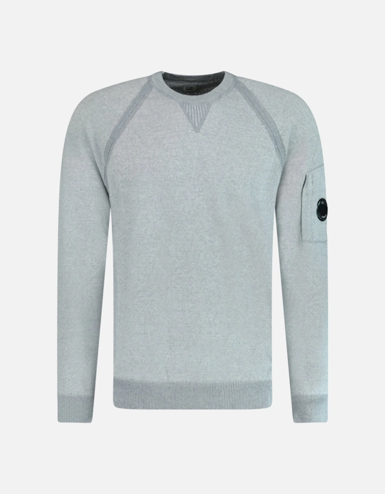 Knit Arm Lens Sweatshirt Grey