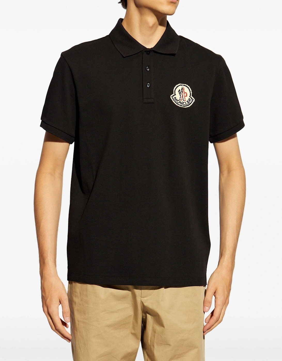 Archive Logo Cotton Polo Shirt Black