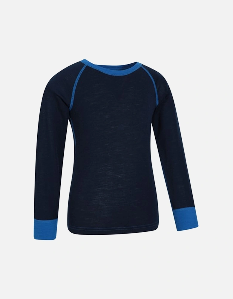 Childrens/Kids Merino II Contrast Round Neck Base Layer Top