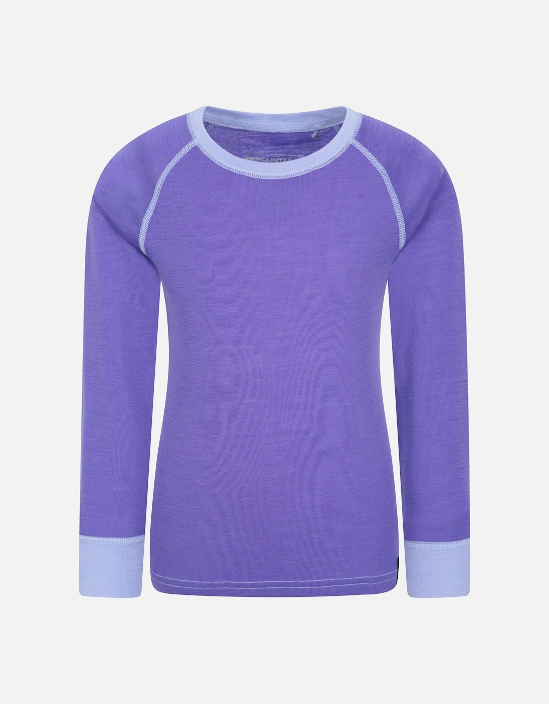 Childrens/Kids Merino II Contrast Round Neck Base Layer Top, 5 of 4