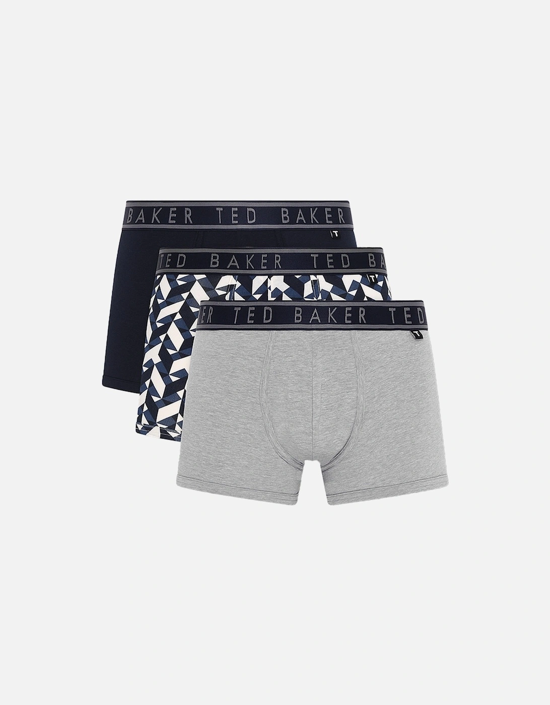 3-Pack Contrast Waistband Boxer Trunks, Grey/Black/Multi, 8 of 7