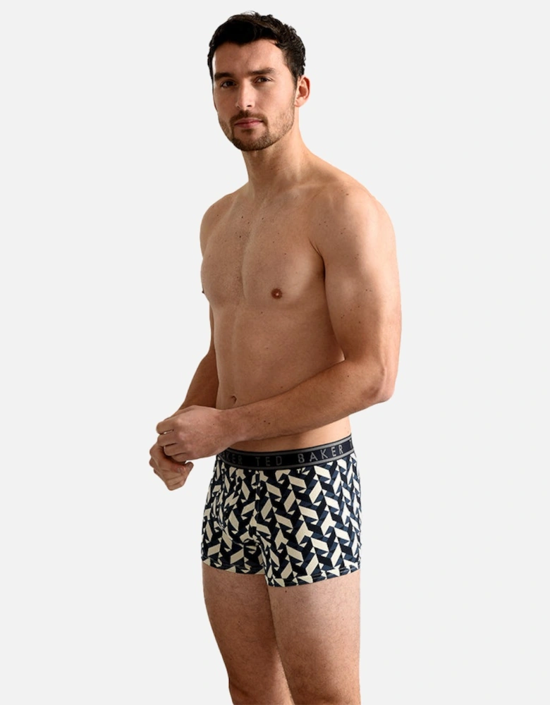 3-Pack Contrast Waistband Boxer Trunks, Grey/Black/Multi