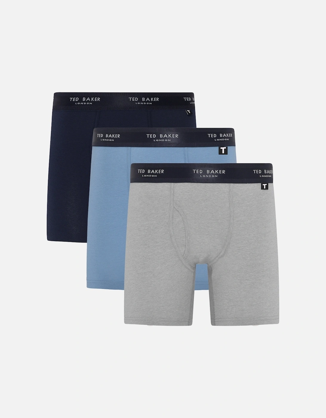Ted Baker Mens 3-Pack Core Boxer Briefs, Blue/Grey/Navy - Size: 32/34/35 - Love the Sales