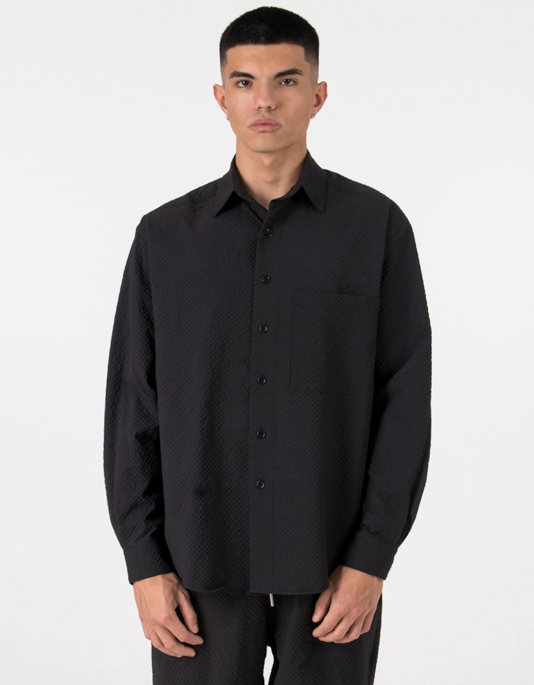 Oversized Seersucker Dress Shirt