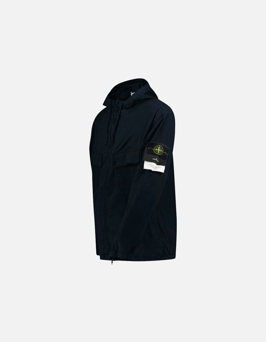 Micro Twill Full Zip Hooded Jacket Navy