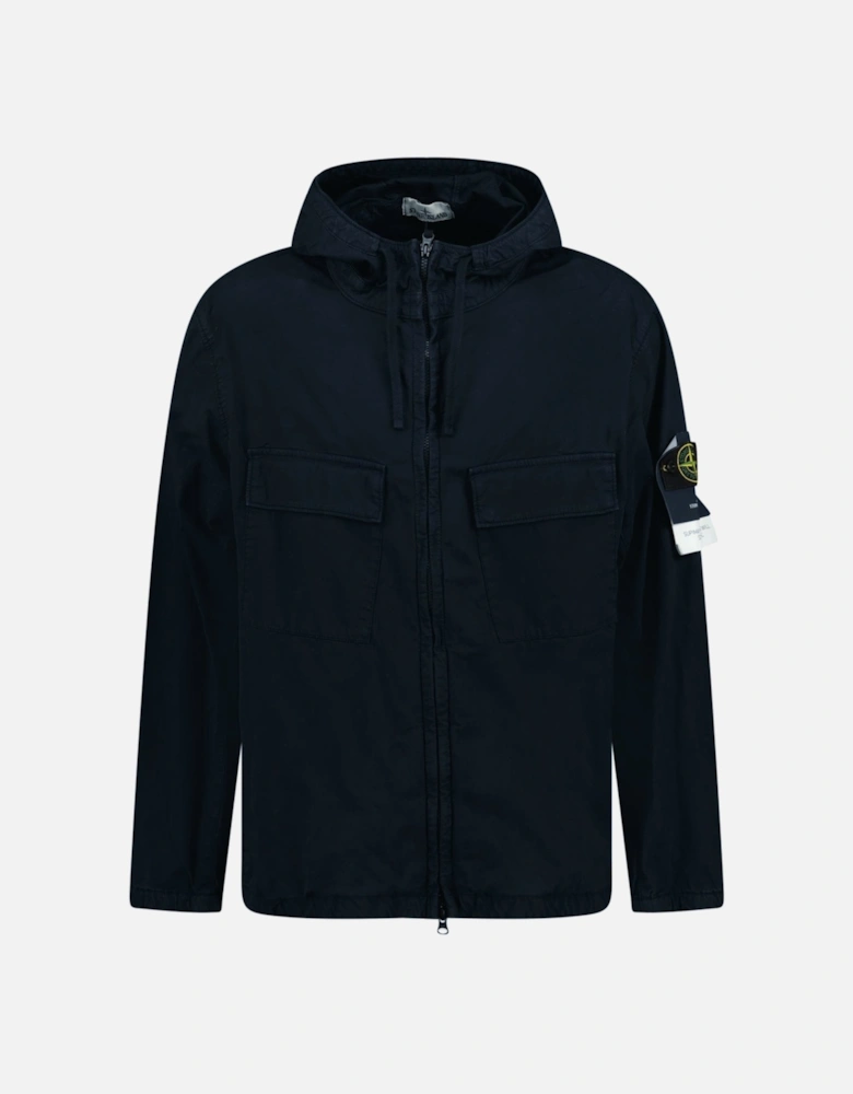 Micro Twill Full Zip Hooded Jacket Navy