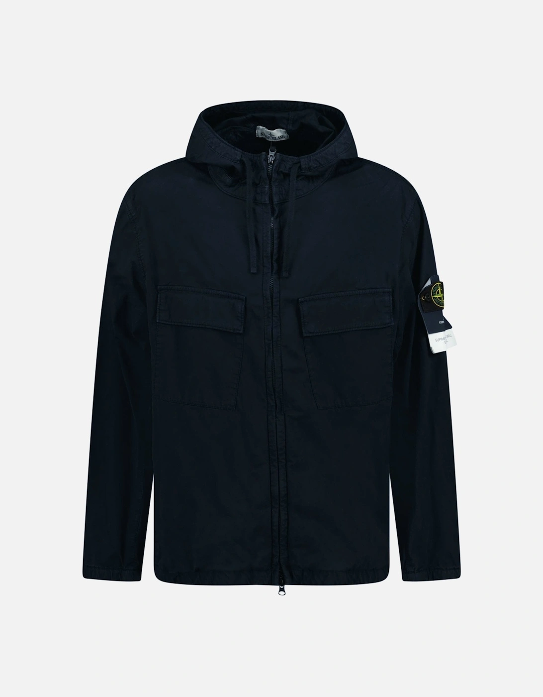 Micro Twill Full Zip Hooded Jacket Navy, 3 of 2