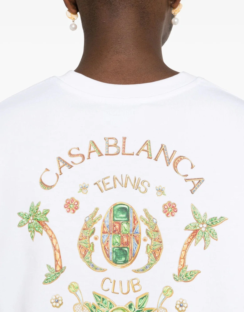 Joyaux D'Afrique Tennis Club Printed T-Shirt in White