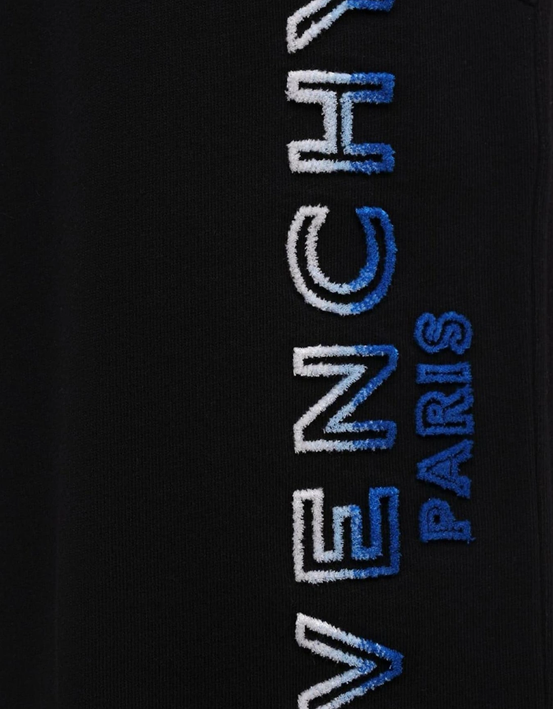 Paris Gradient Logo Embroidered Sweat Shorts in Black