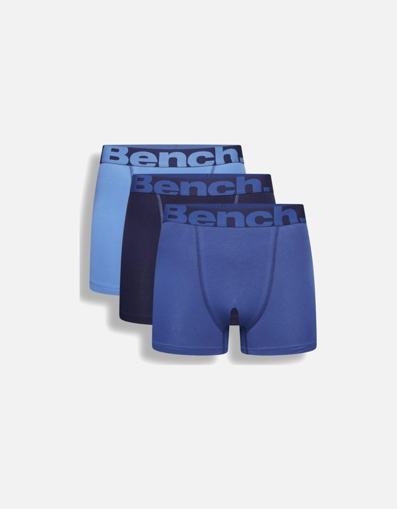 Mens Valdev Boxer Shorts - 3 Pair Pack - Blue