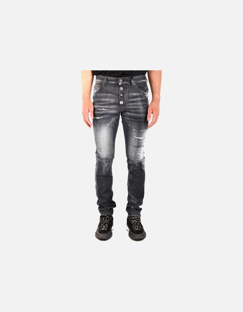 Faded Effect Cool Guy Jeans in Black