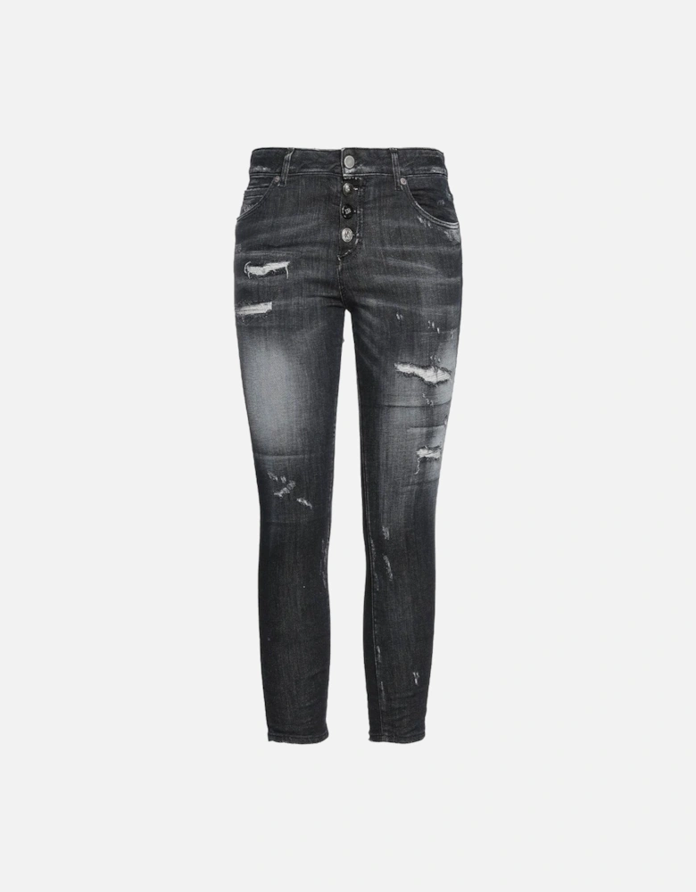 Faded Effect Cool Guy Jeans in Black