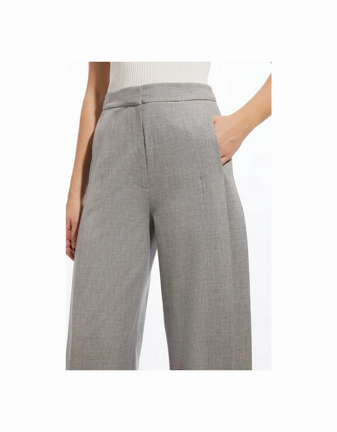 Tailored Panelled Wide Leg Trousers