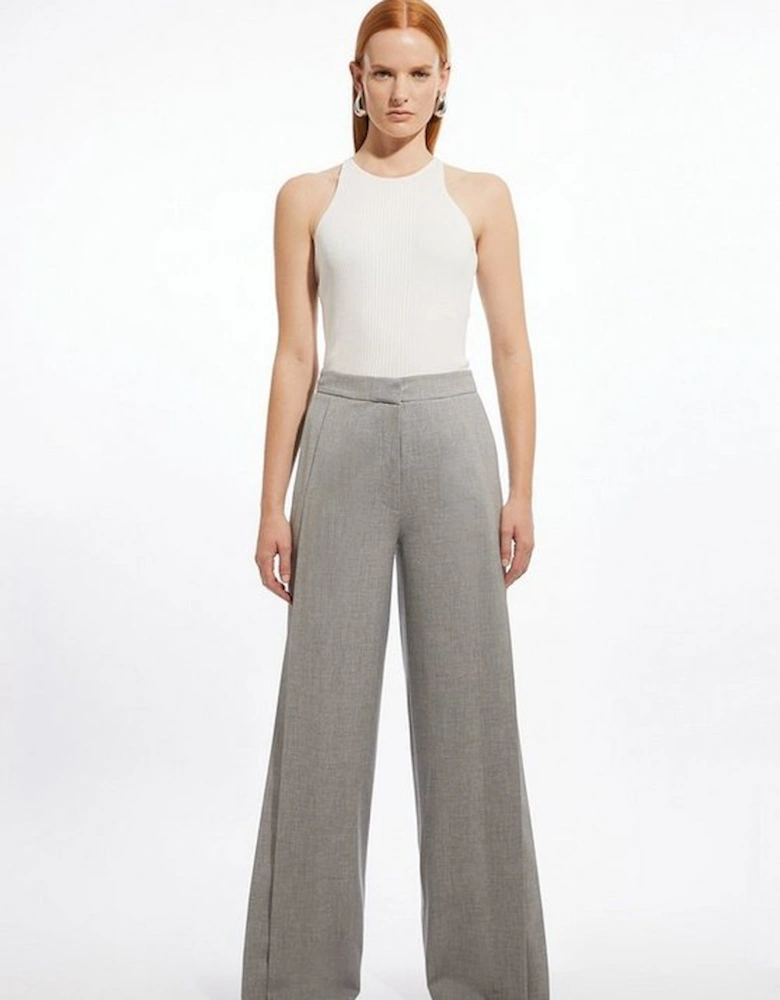 Tailored Panelled Wide Leg Trousers