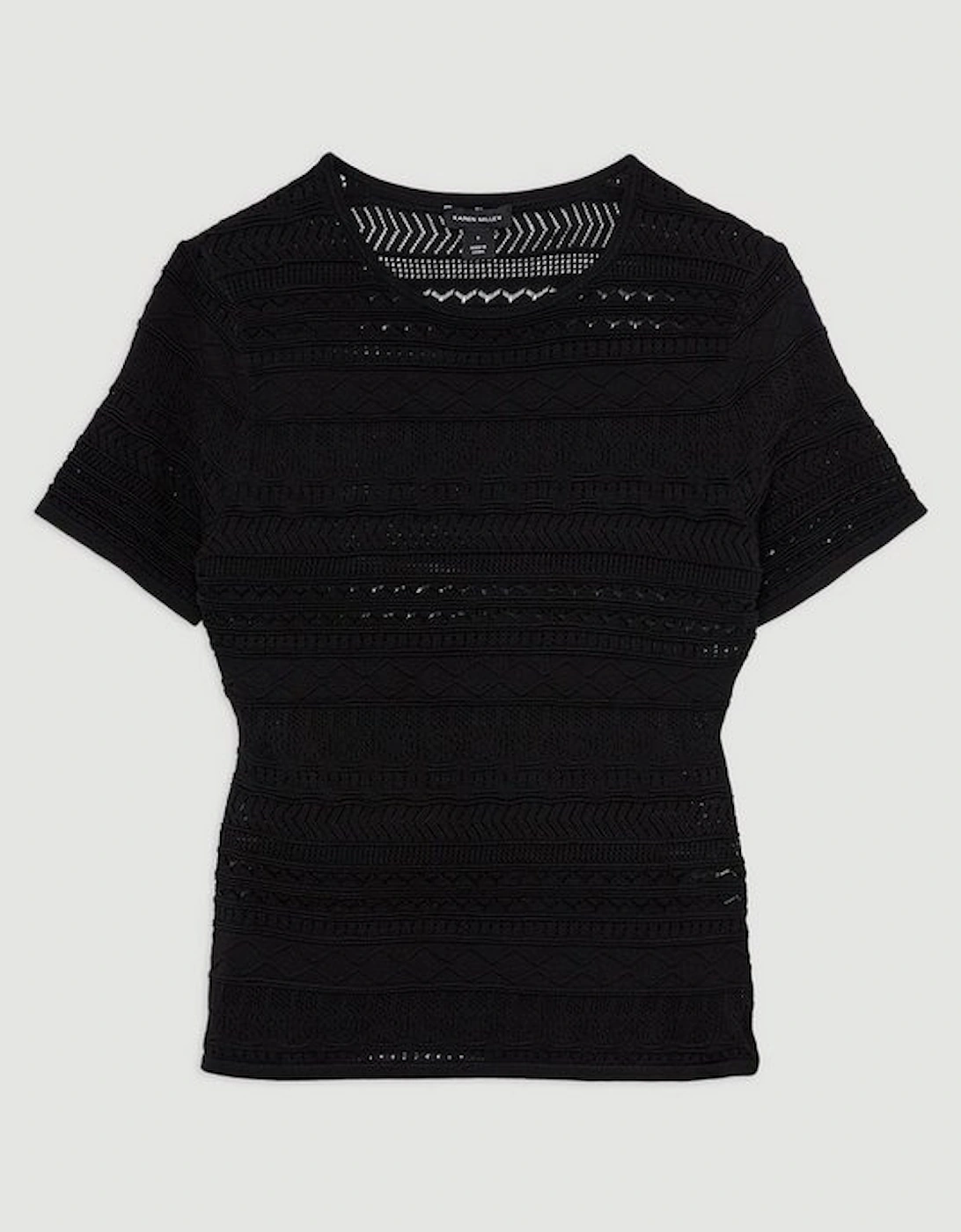 Pointelle Knit Racer Tee