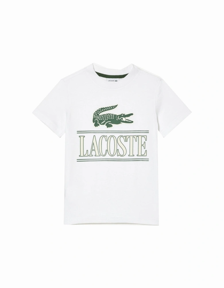 Boy's White Crocodile Logo t-shirt