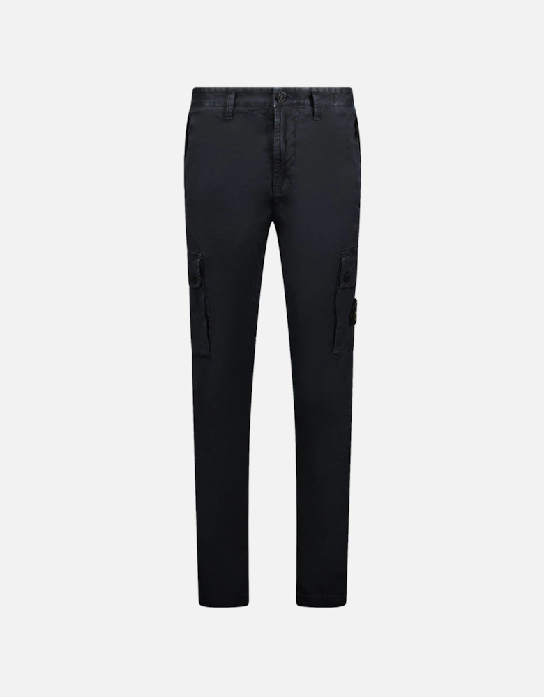 Badge Cotton Cargo Trousers Black