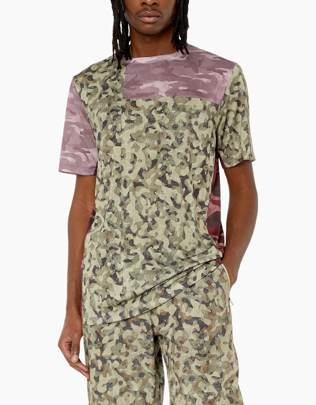 Diesel Men's Diesel Amtee-Meng-WT09 Mens Gym T Shirts Quick Dry Workout Camouflage Sports Tee