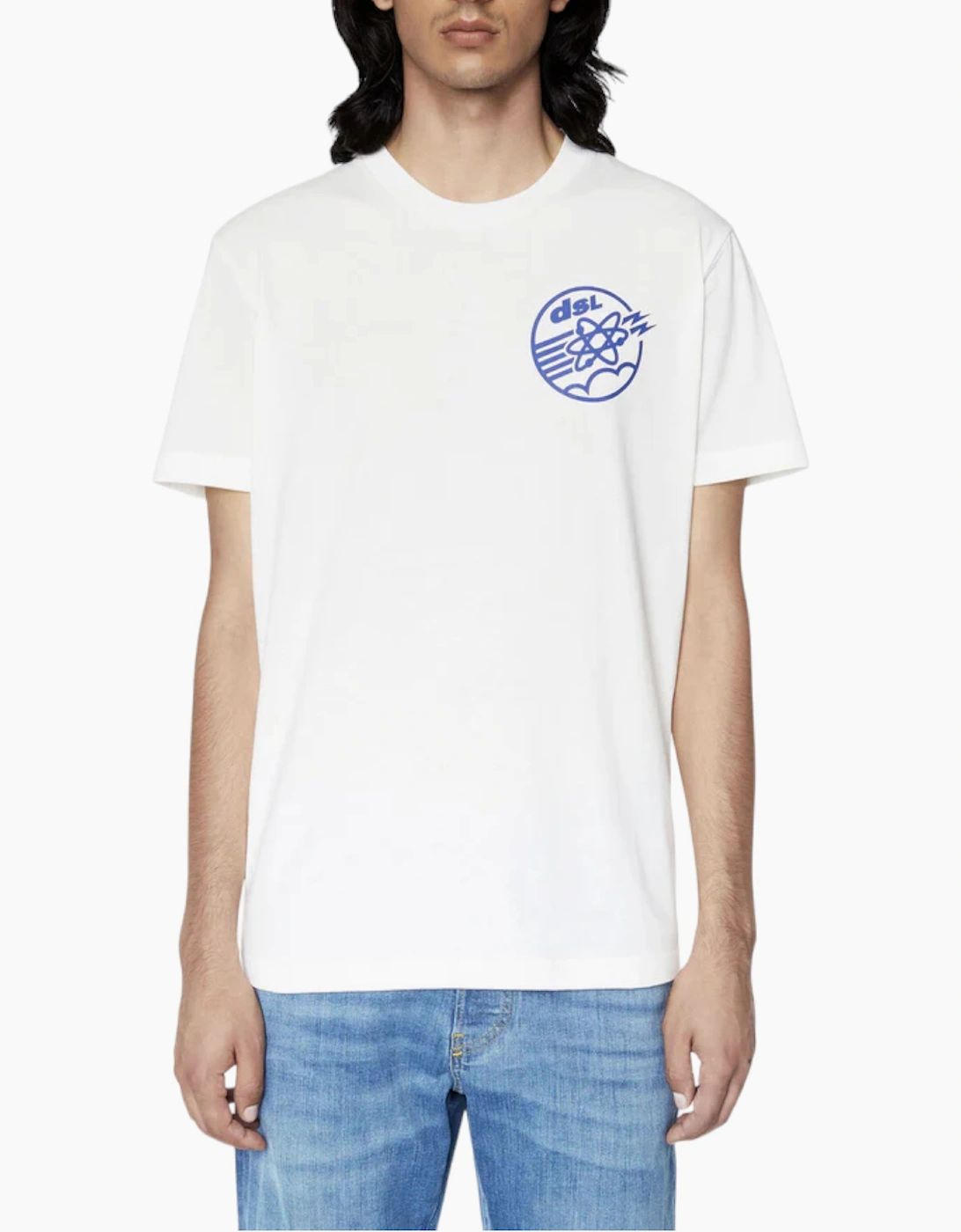 Diesel DIESEL T DIEGOR E7 Mens T Shirts Short Sleeve Slim Fit Casual Summer Cotton Tee - White
