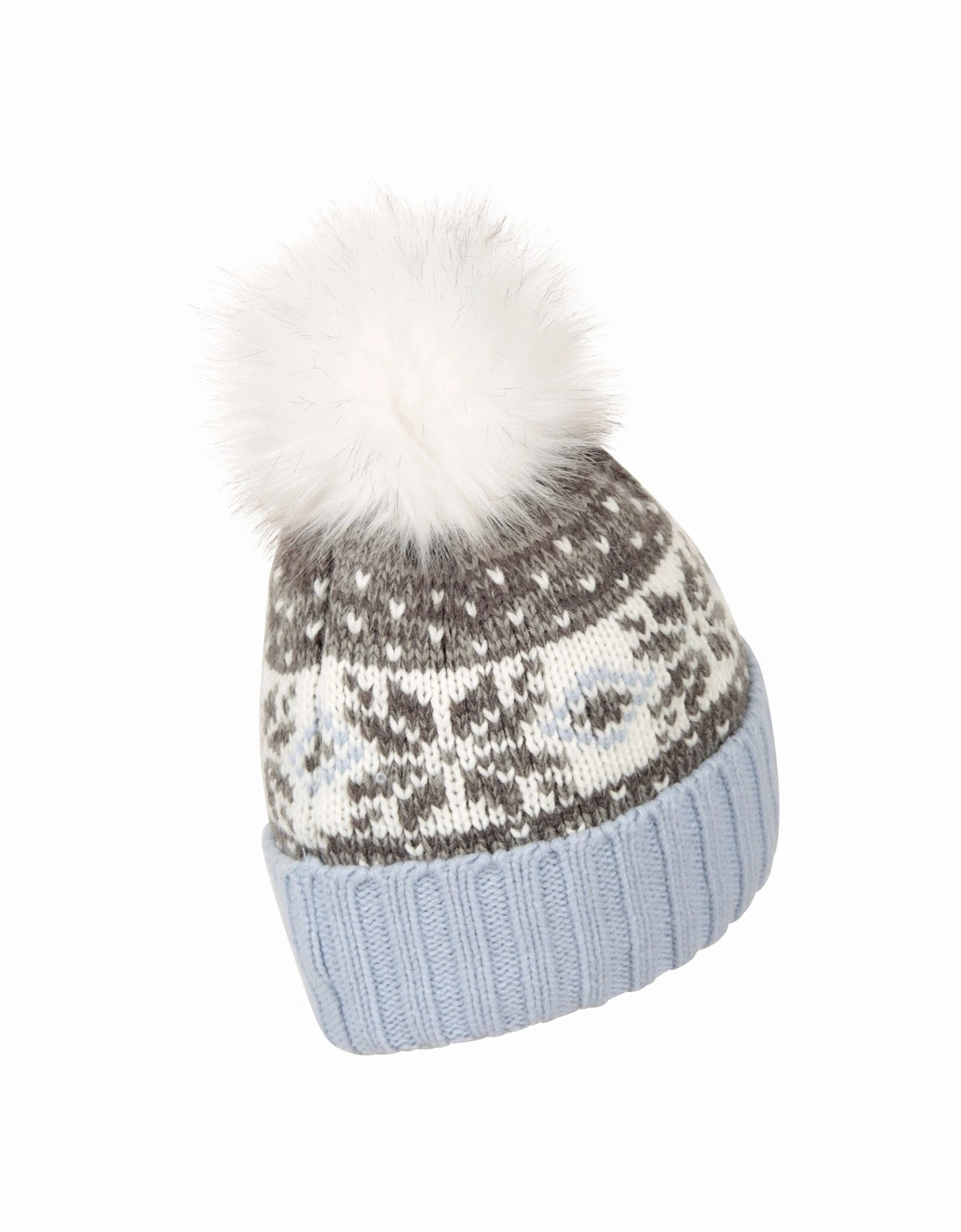 Womens/Ladies Fair Isle Pom Pom Beanie