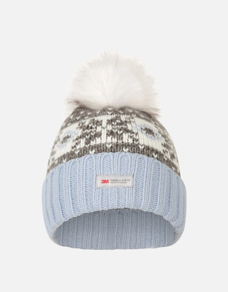 Womens/Ladies Fair Isle Pom Pom Beanie