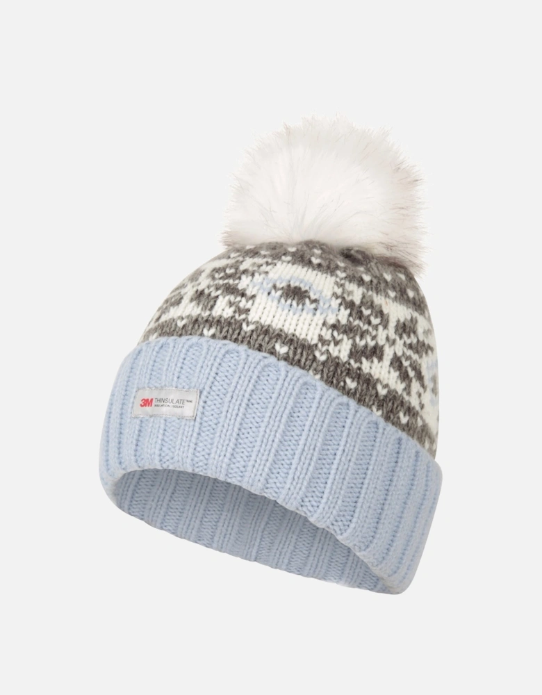 Womens/Ladies Fair Isle Pom Pom Beanie