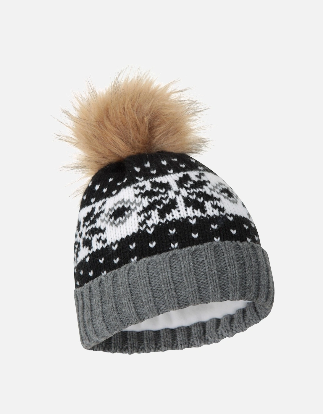 Womens/Ladies Fair Isle Pom Pom Beanie