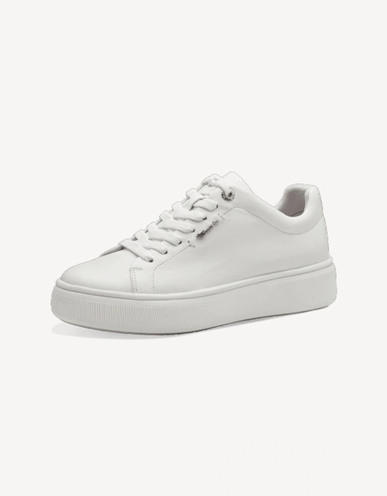 Women's Lace Up Trainer White Leather