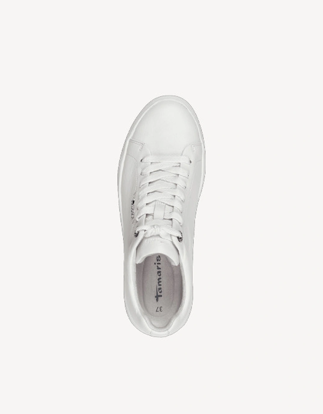 Women's Lace Up Trainer White Leather