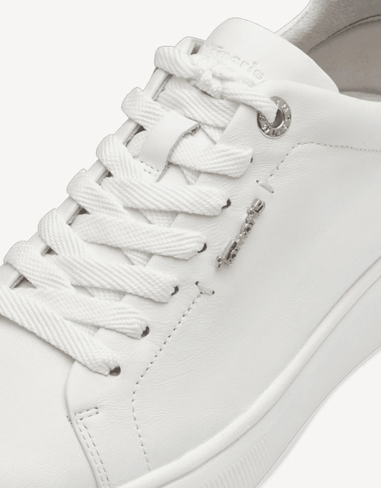 Women's Lace Up Trainer White Leather