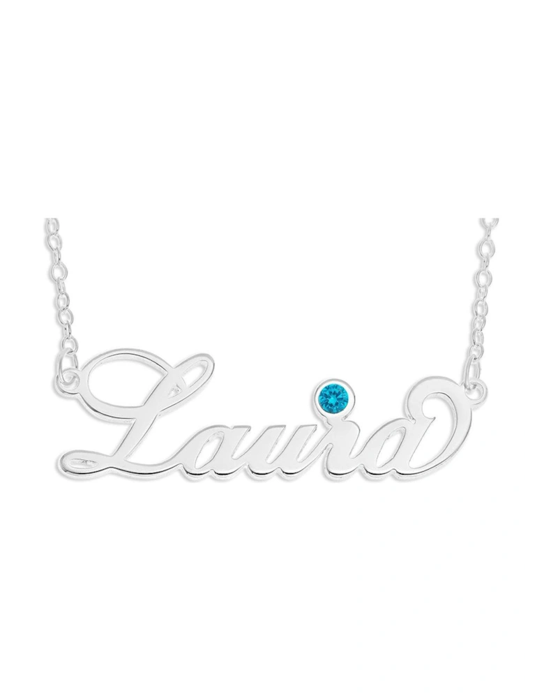 Sterling Silver Personalised Birthstone Necklace