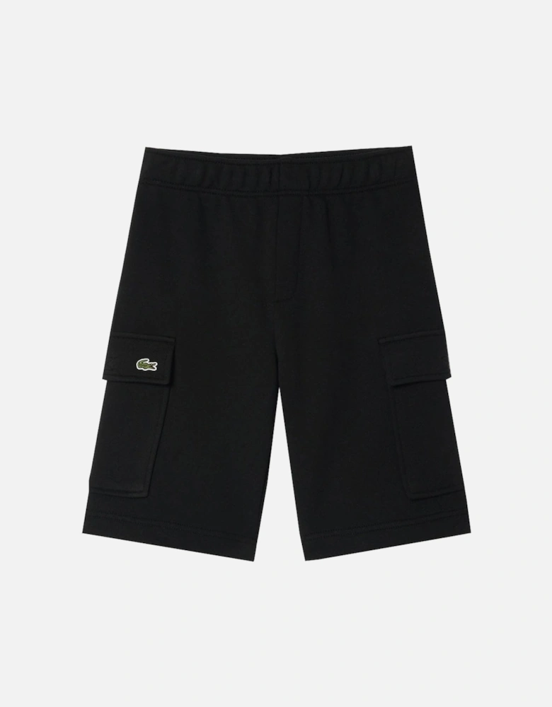 Boy's Black Fleece Cargo Shorts