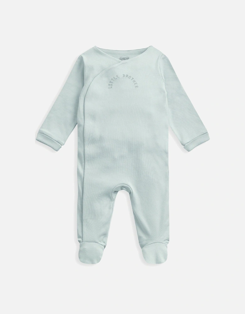 Baby Boys Little Brother Sleepsuit - Blue