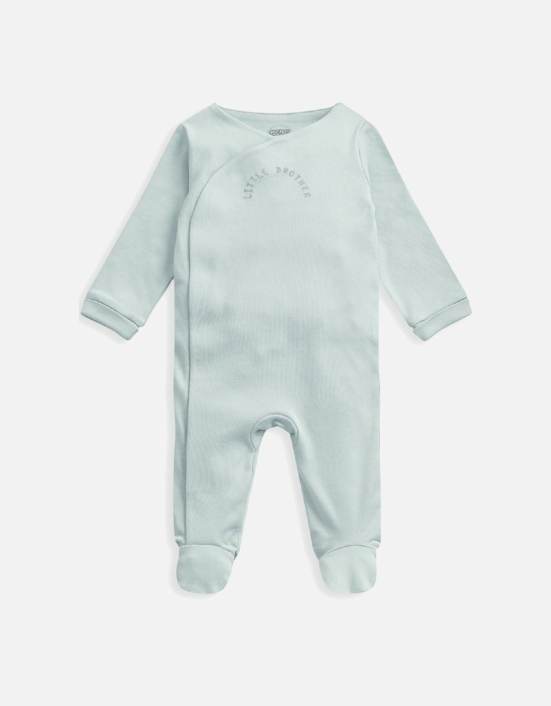 Baby Boys Little Brother Sleepsuit - Blue, 4 of 3